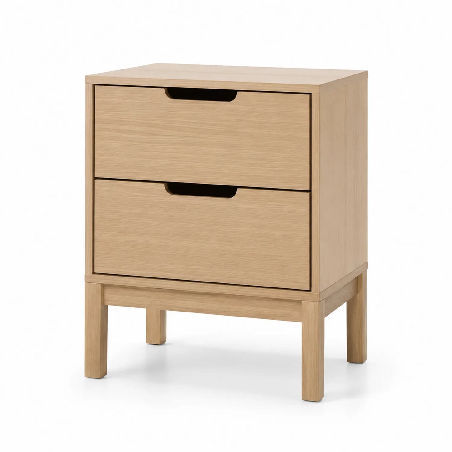 Comodino in Legno Rovere con 2 Cassetti 50x40x60 cm