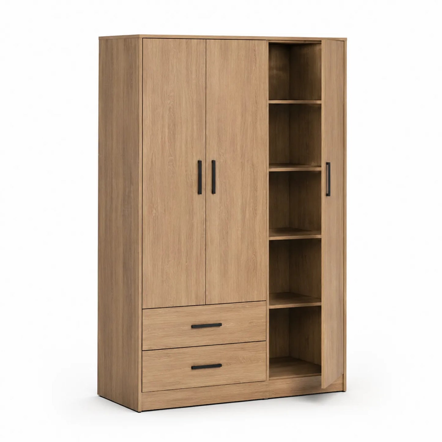 Armadio in Legno di Rovere con Due Ante e Scaffali