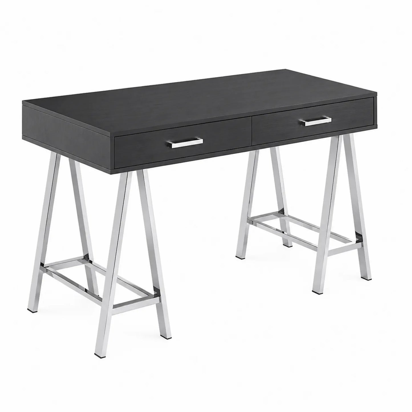 Scrivania in MDF Nero con Gambe in Metallo 120x60x75 cm