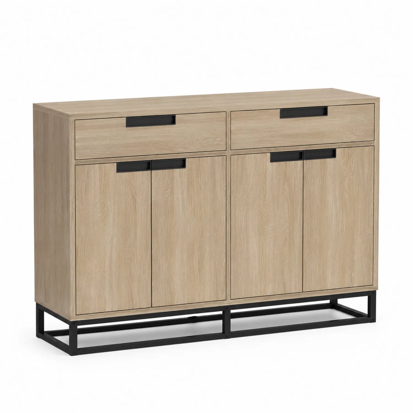 Credenza in Legno di Quercia con Struttura in Metallo 120x80x40 cm