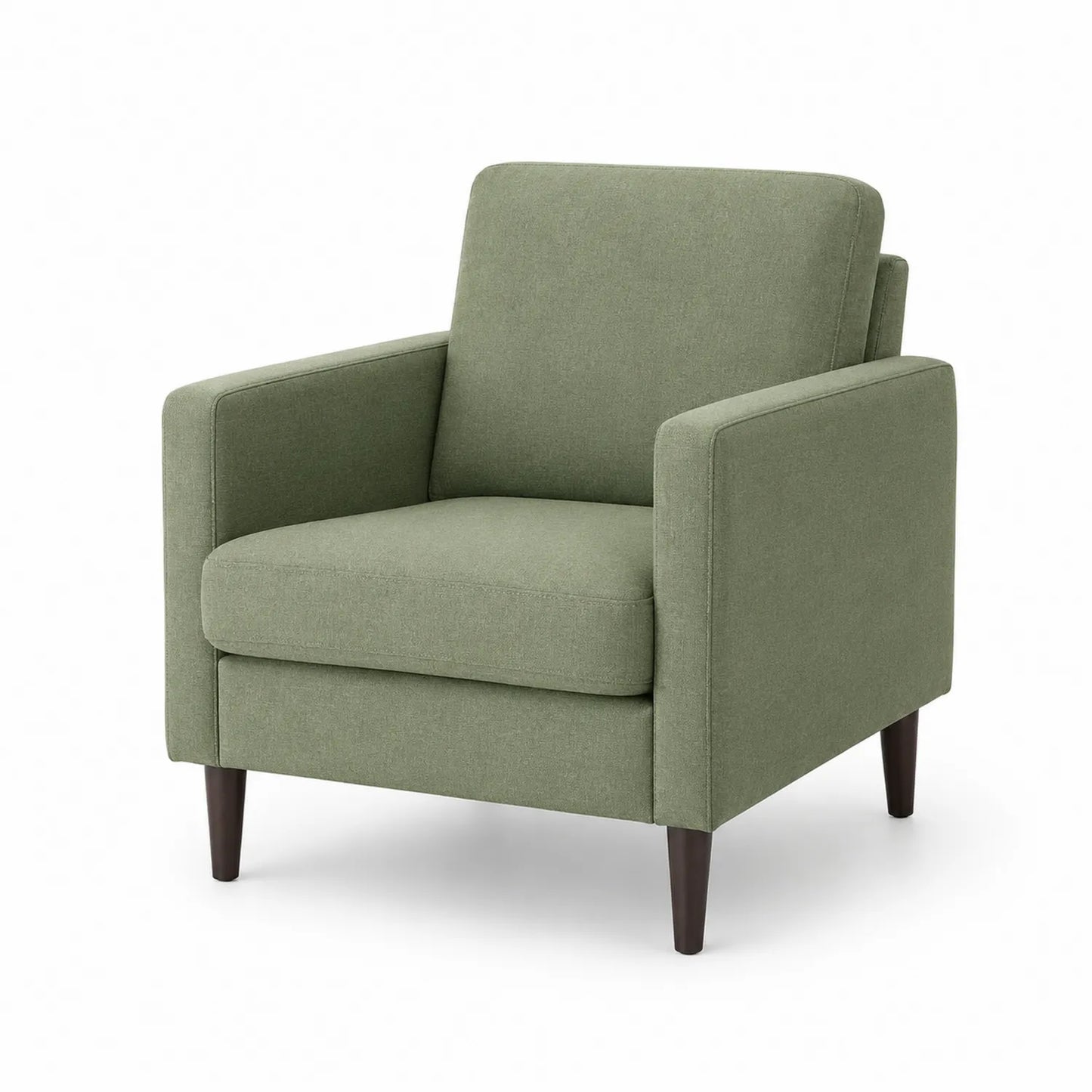 Poltrona in tessuto poliestere verde con gambe in legno 80x75x85 cm