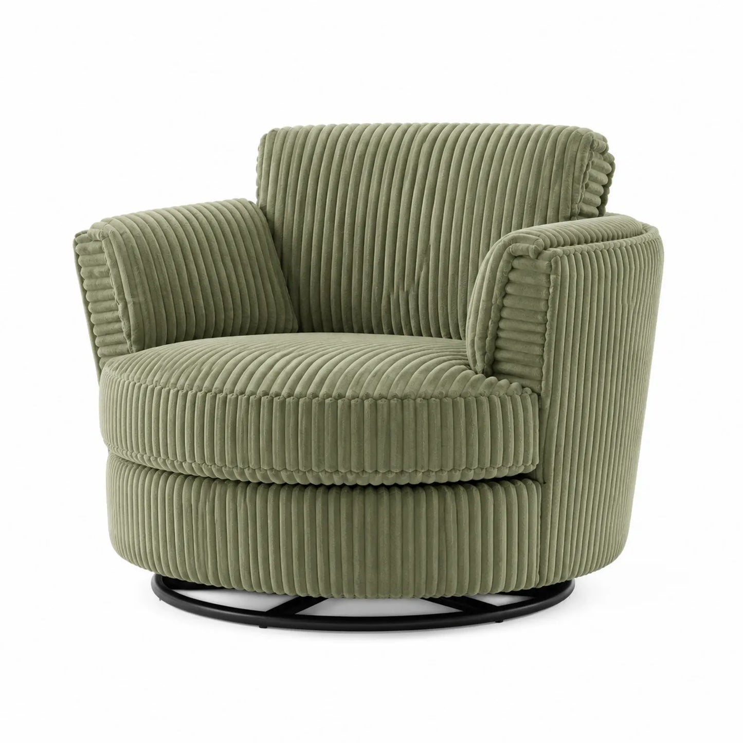 Poltrona Girevole in Velluto Verde 85x90x85 cm