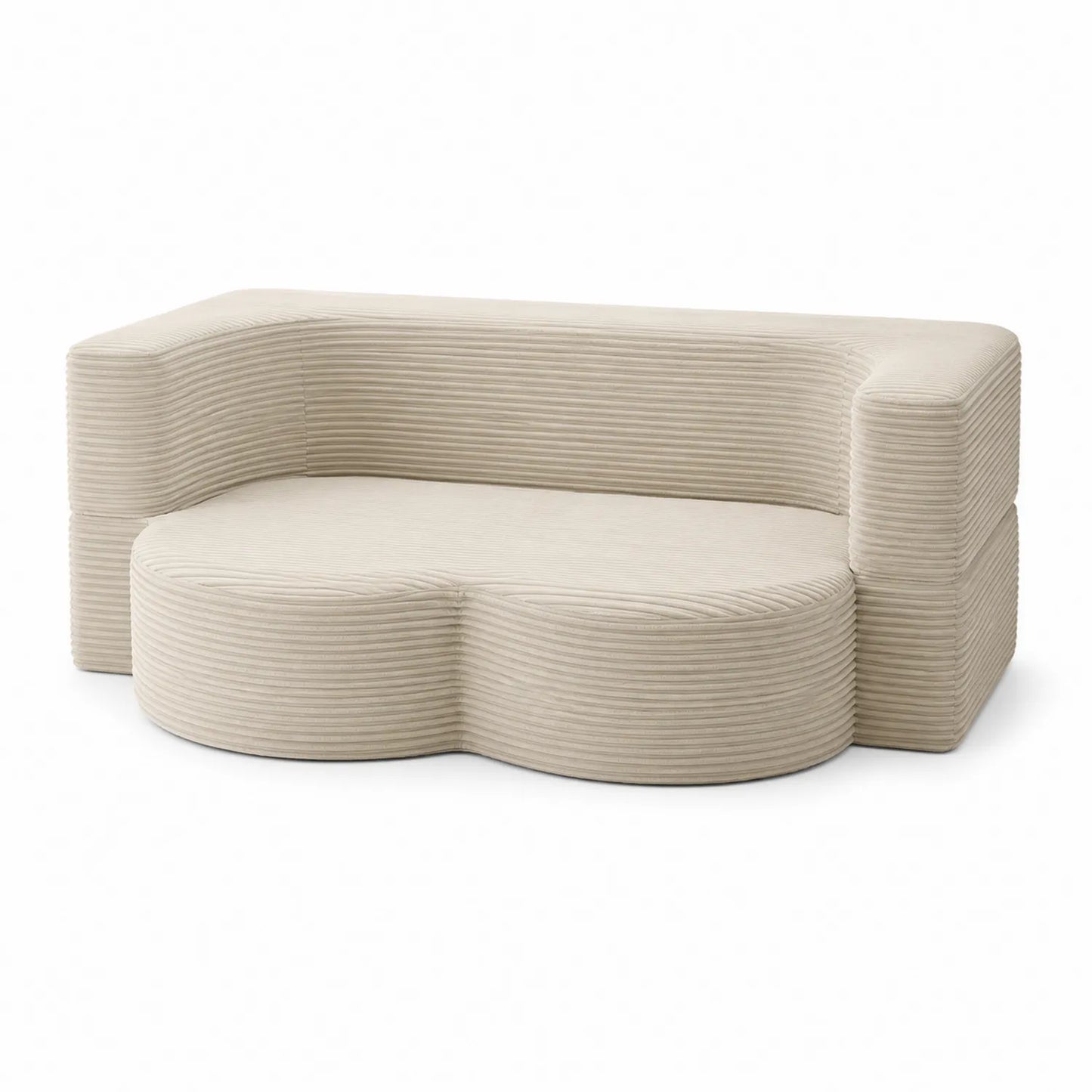 Divano a due posti in tessuto a coste Beige