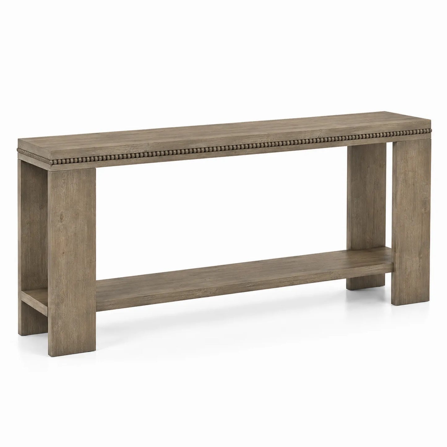 Consolle in Legno Massello Beige 150x40x80 cm