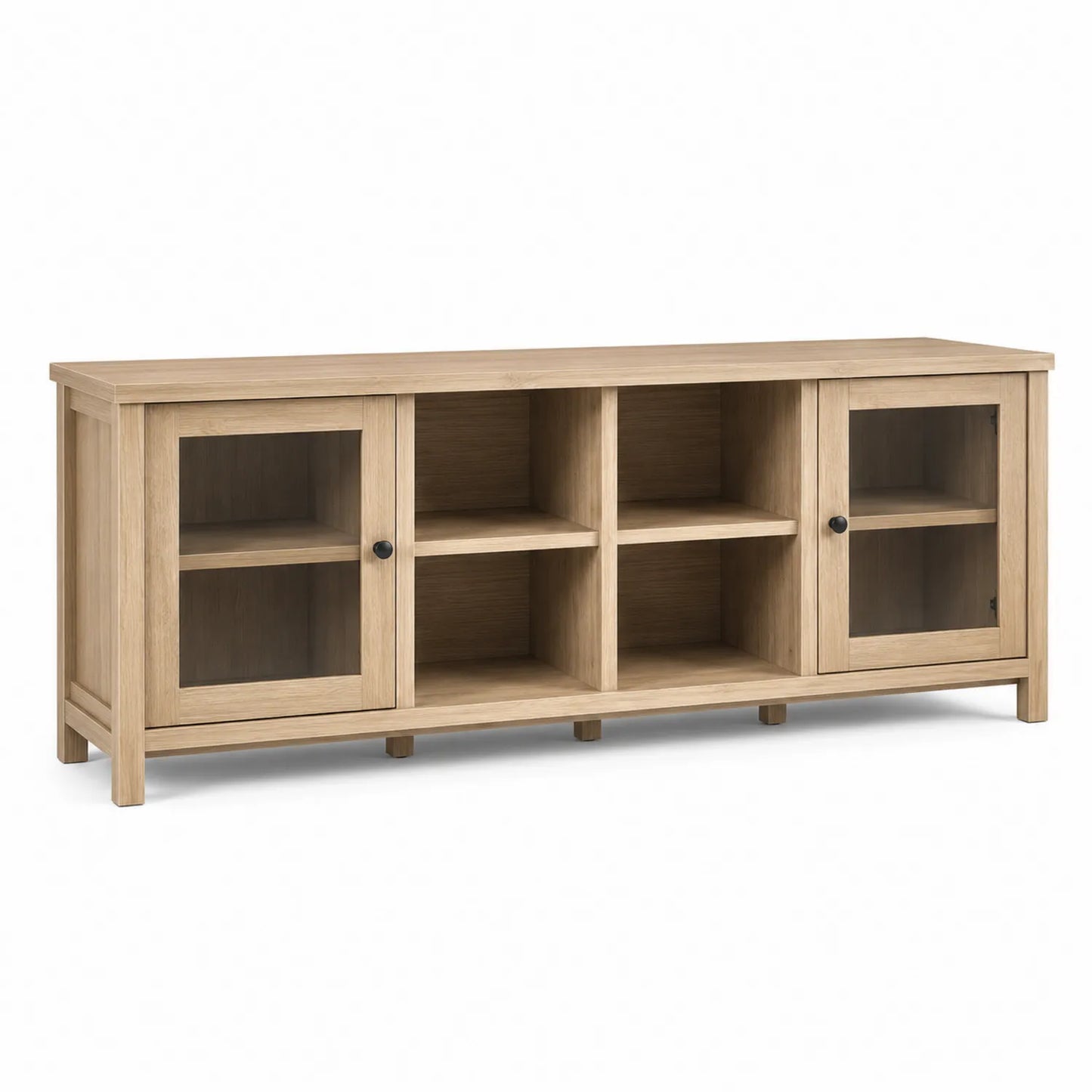 Mobile TV in legno con ante in vetro temperato 150x40x60 cm