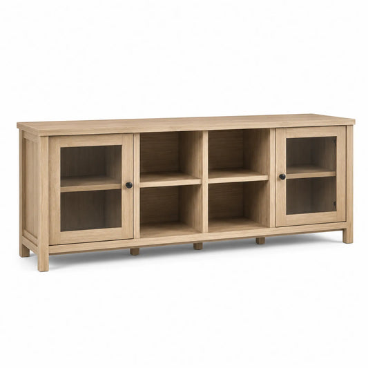 Mobile TV in legno con ante in vetro temperato 150x40x60 cm
