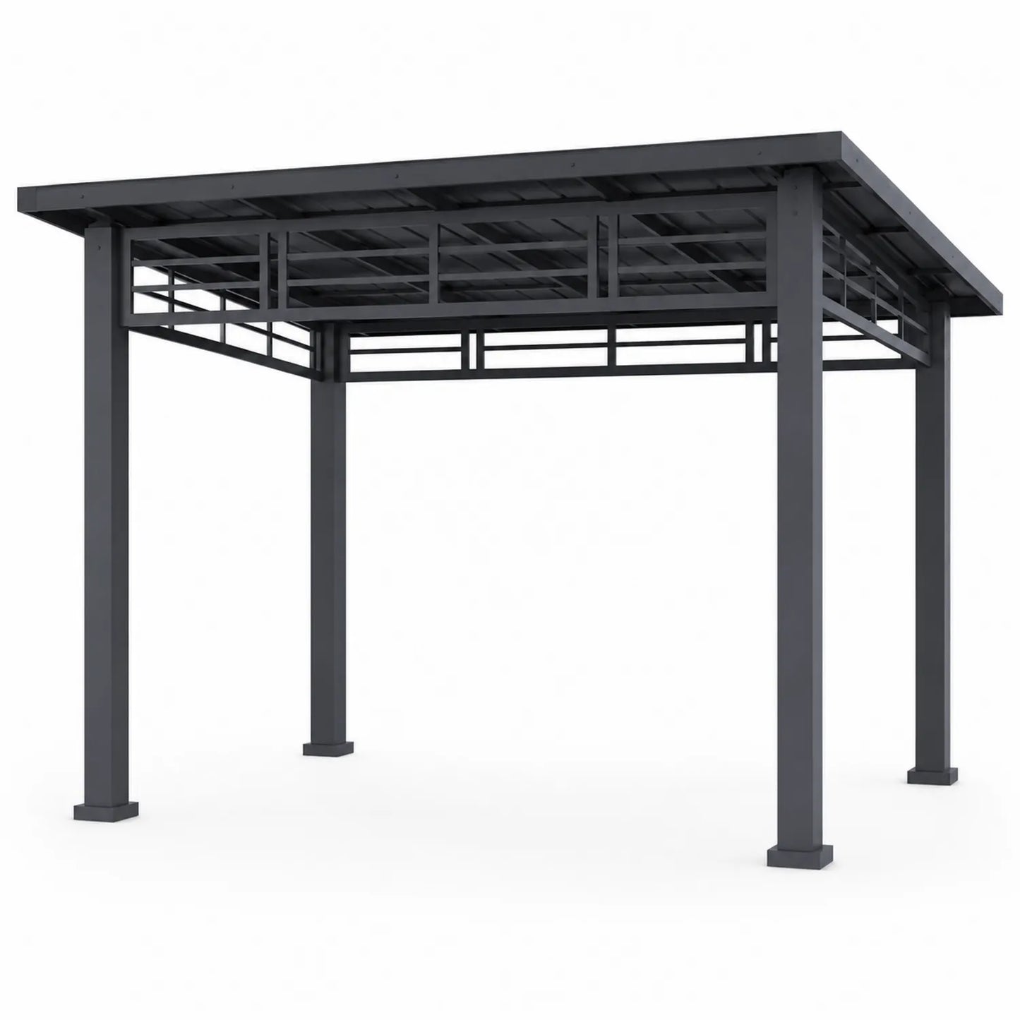 Gazebo da Giardino in Alluminio Grigio 300x400 cm
