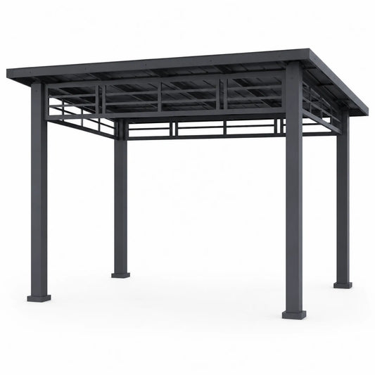 Gazebo da Giardino in Alluminio Grigio 300x400 cm