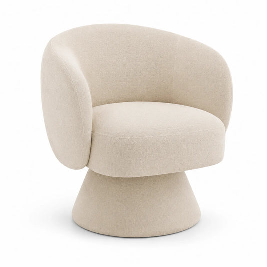 Poltrona conica in tessuto poliestere beige