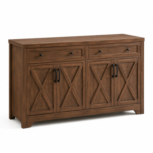 Credenza in legno massello con cassetti e sportelli