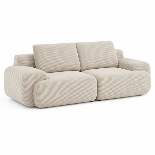 Divano 2 posti tessuto a coste beige