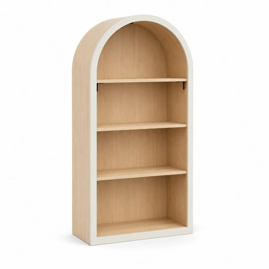 Scaffale ad arco in legno compensato con 4 ripiani 180x80x30 cm