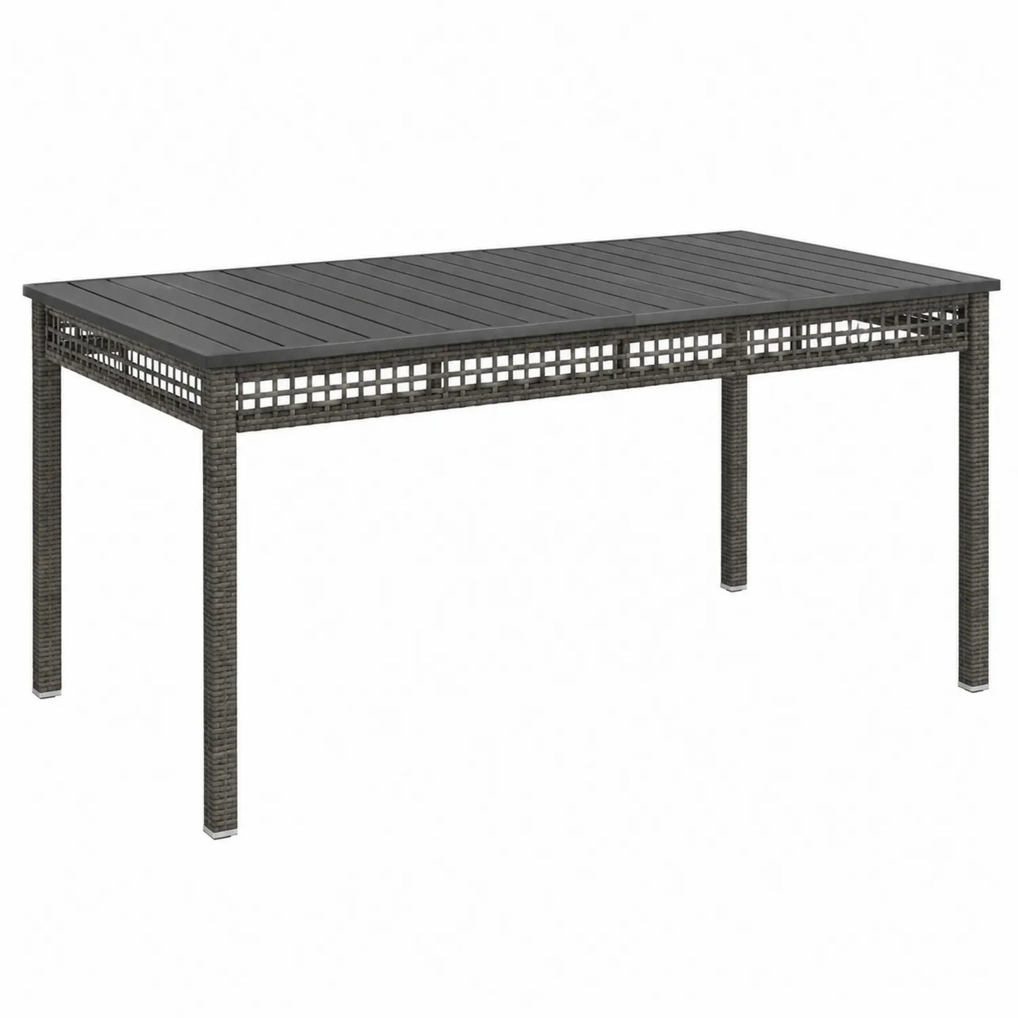 Tavolo Rettangolare da Esterno in Rattan e Plastica 150x90x75 cm