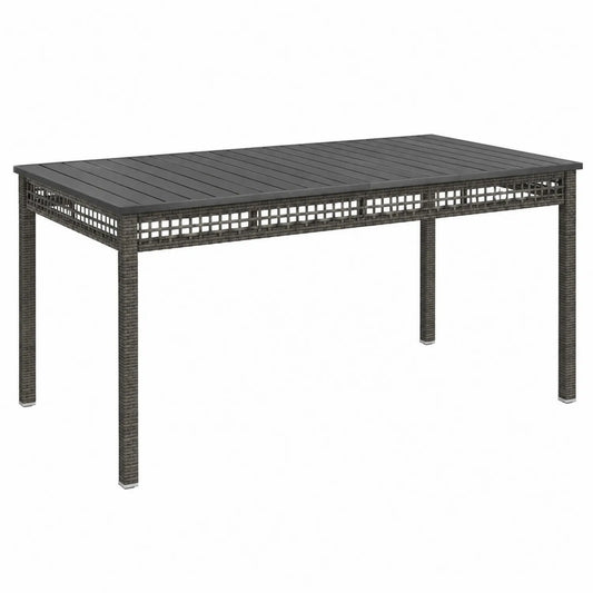 Tavolo Rettangolare da Esterno in Rattan e Plastica 150x90x75 cm