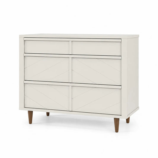 Cassettiera in legno MDF Bianco con 3 cassetti 90x40x80 cm