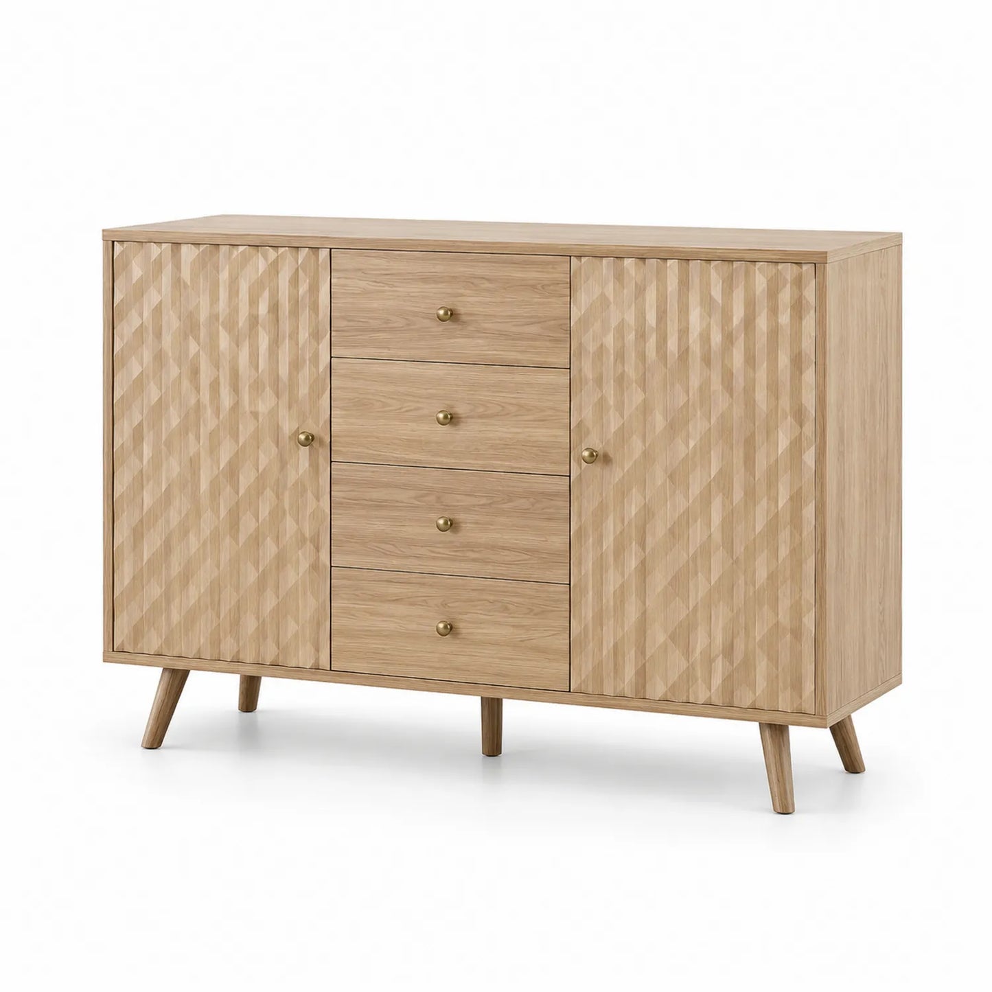 Credenza in Legno di Rovere con Ante e Cassetti
