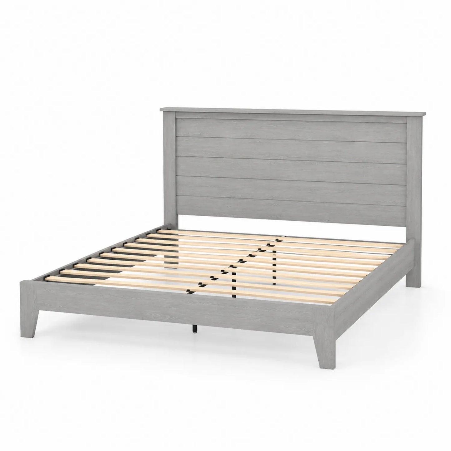 Letto in legno massello di pino grigio 200x160 cm