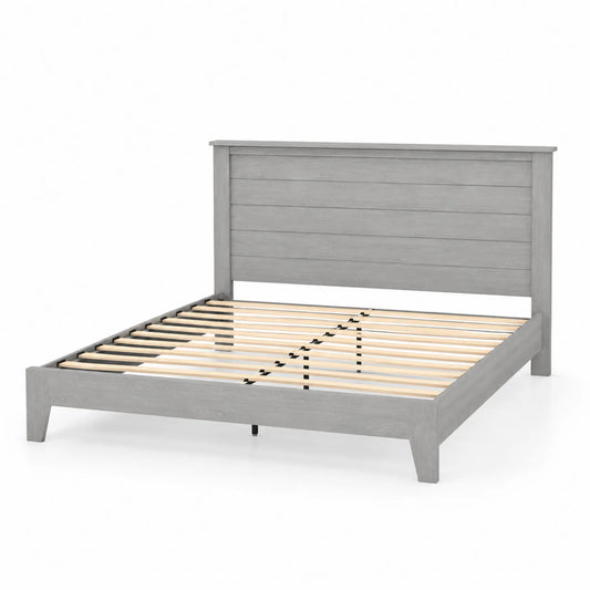 Letto in legno massello di pino grigio 200x160 cm