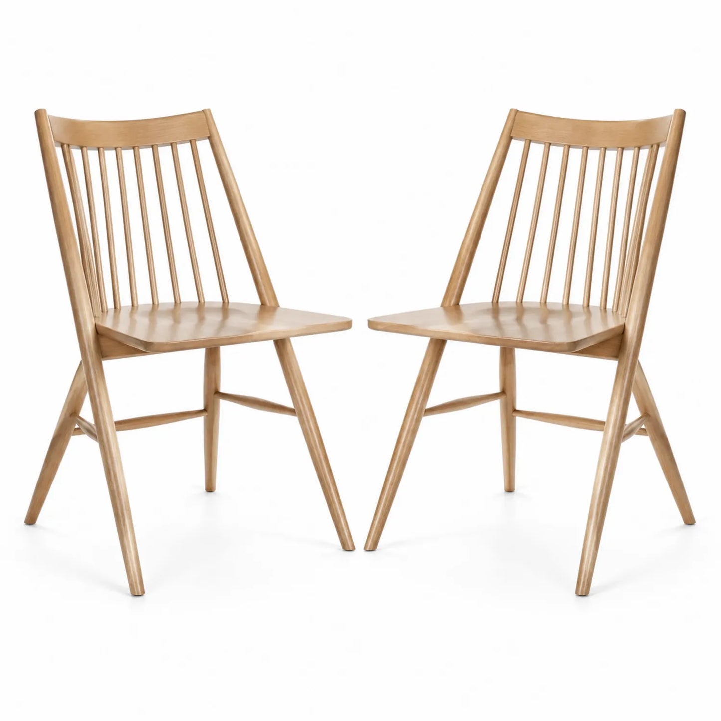 Set di 2 sedie in legno massello faggio