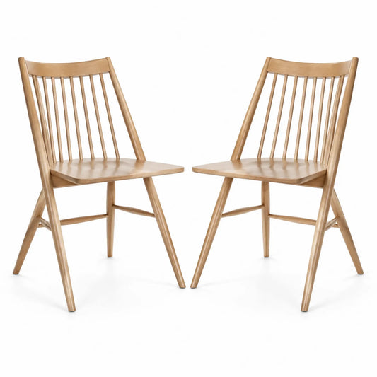 Set di 2 sedie in legno massello faggio