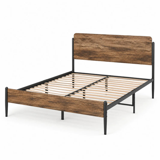 Letto Matrimoniale in Metallo e Legno 200x150 cm