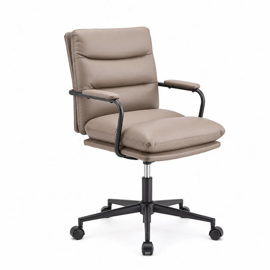 Sedia da Ufficio in Ecopelle Regolabile Beige