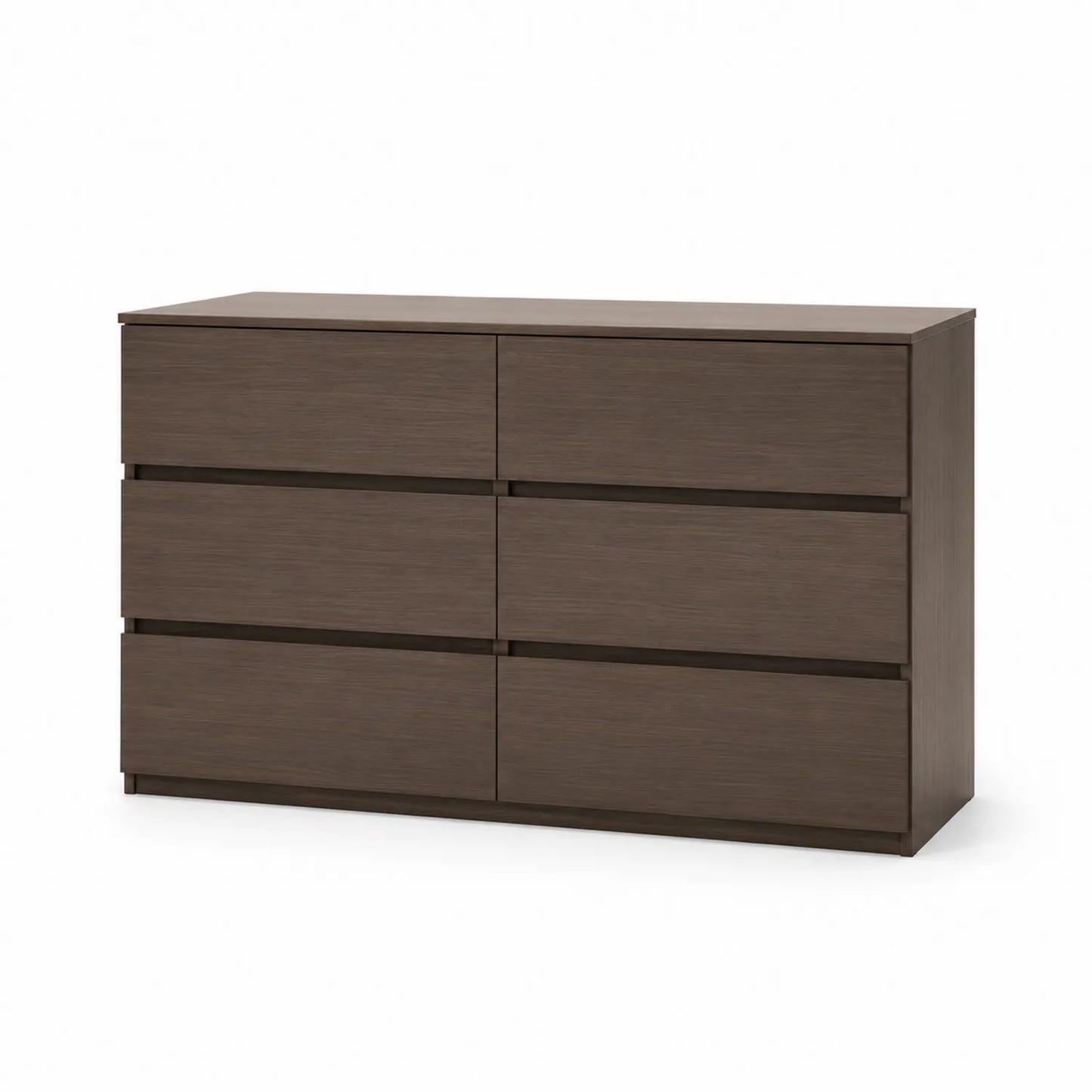 Cassettiera in legno truciolare marrone con 6 cassetti