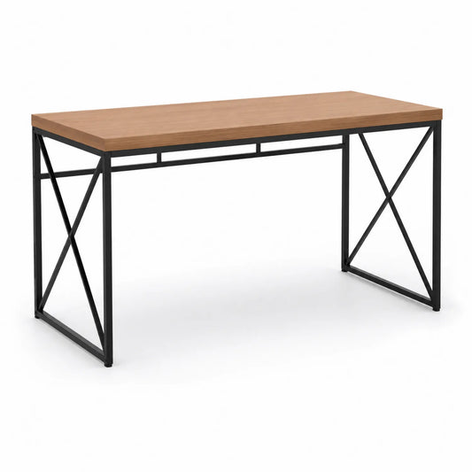 Scrivania rettangolare in legno e metallo 120x60x75 cm