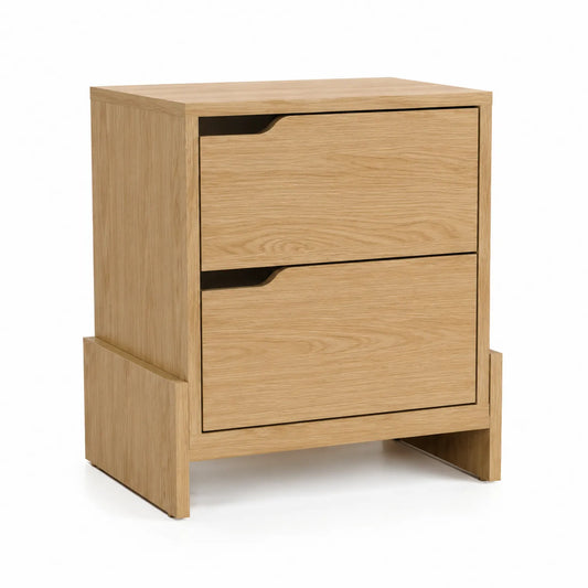 Comodino in legno di rovere con 2 cassetti 50x40x60 cm
